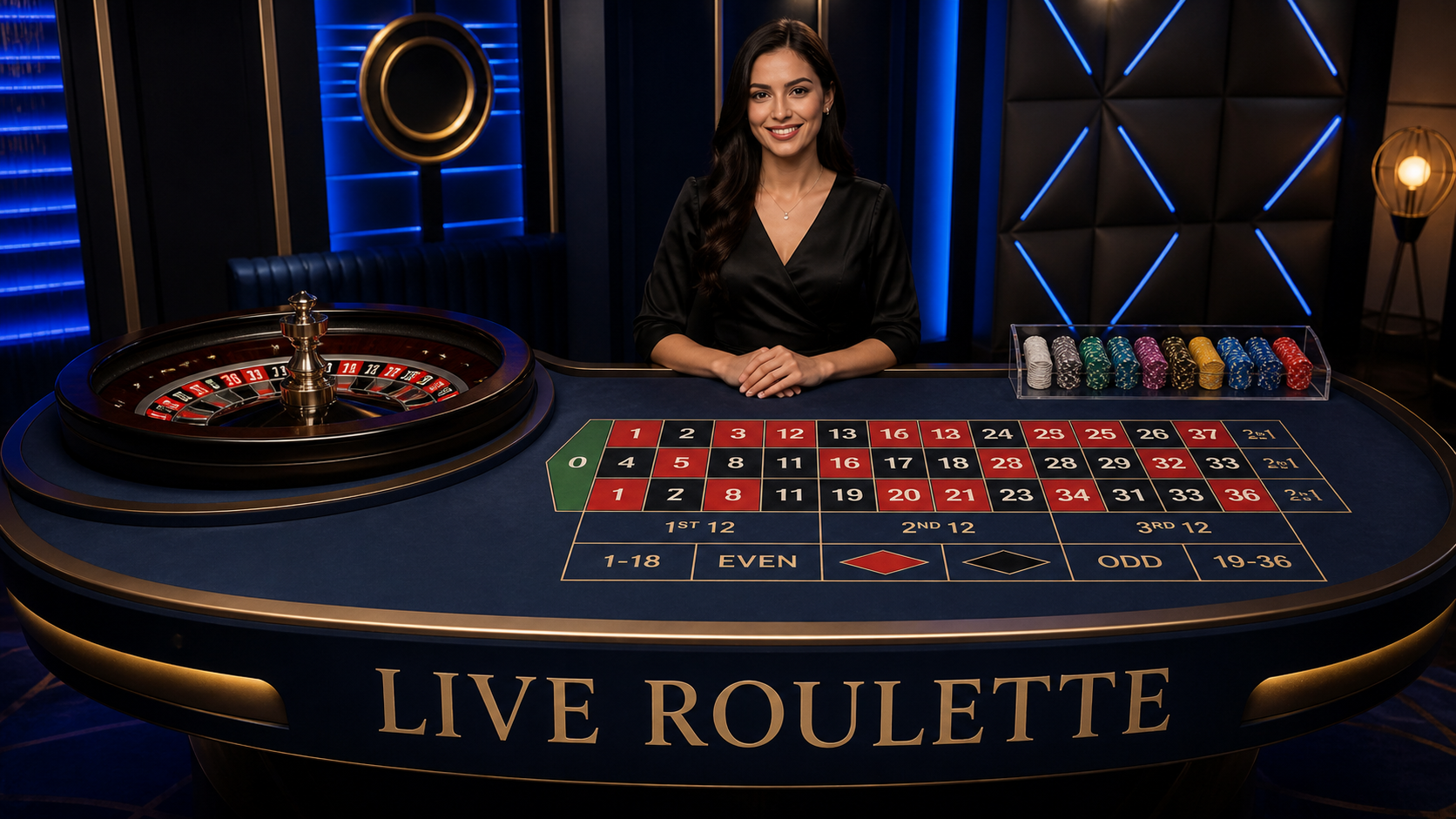 Live roulette presenter
